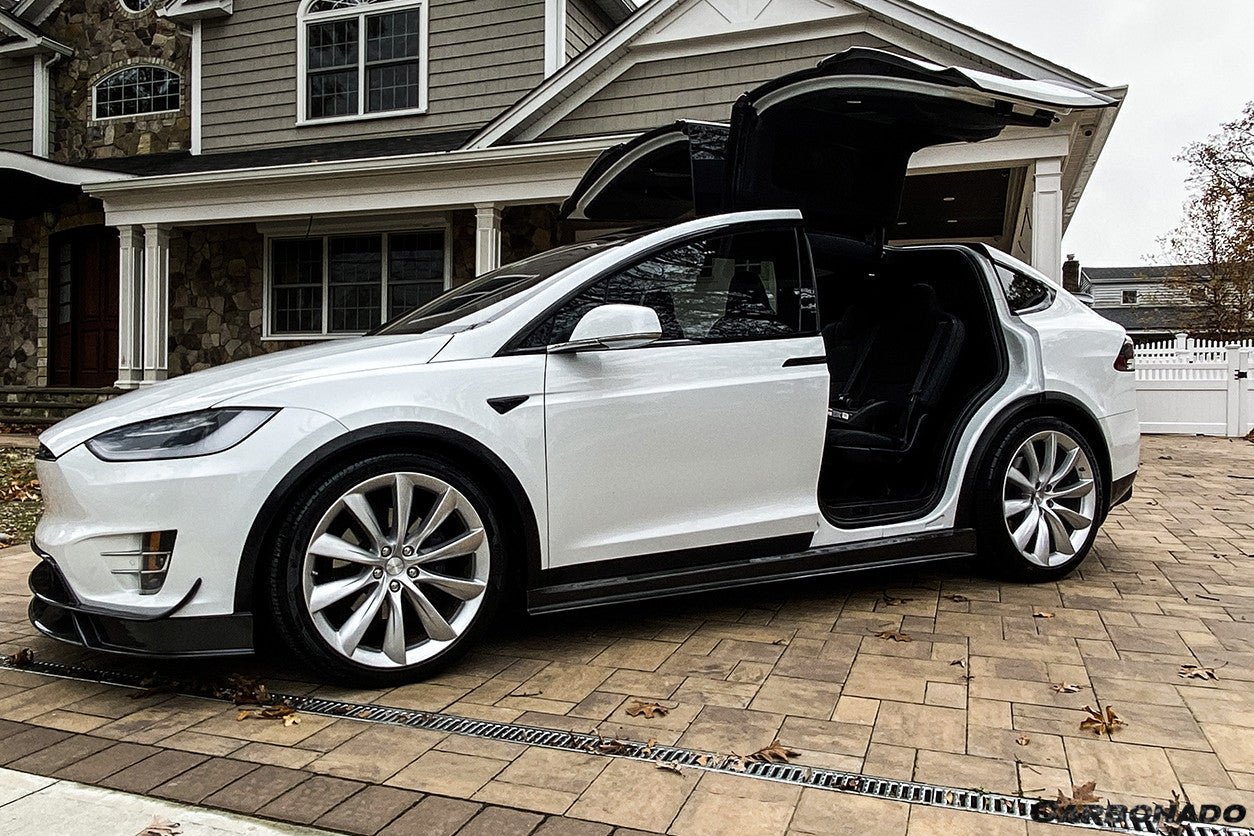 2016 - 2021 Tesla Model X SUV RZS Style Carbon Fiber Side Skirts